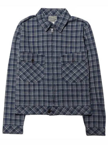 Double Indigo Check Linen Cotton Jacket Men - POLO RALPH LAUREN - BALAAN 1