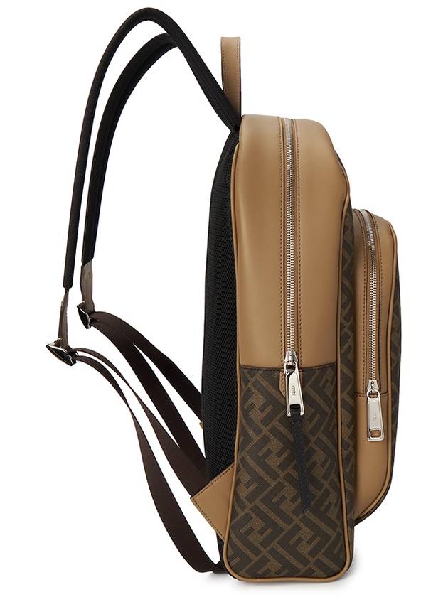 Diagonal FF Fabric Backpack Brown - FENDI - BALAAN 4