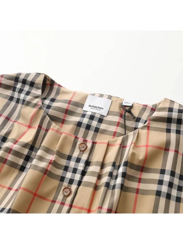 Kids Vintage Check Short Sleeve Blouse Beige - BURBERRY - BALAAN 5