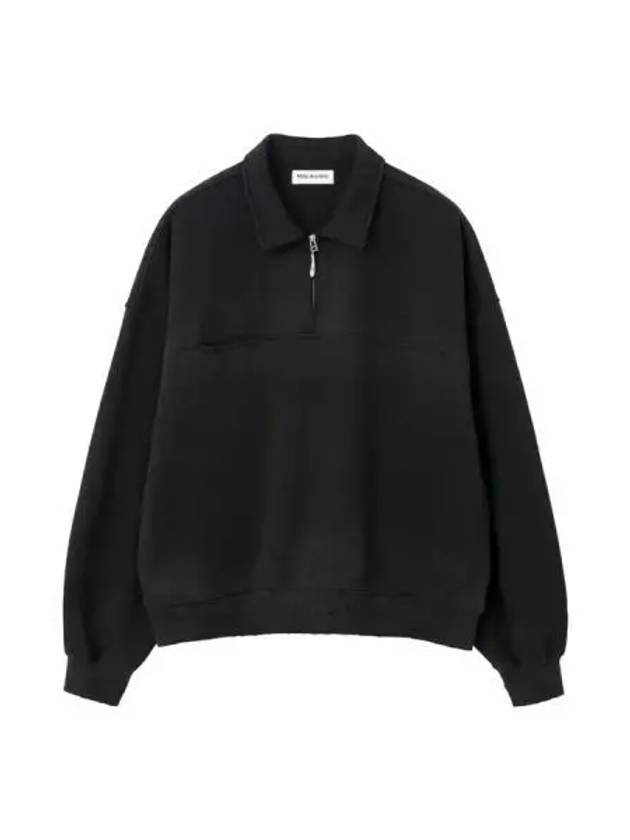 Milo Archive Damage Half Zip Up Washed Black - MILLO ARCHIVE - BALAAN 1