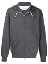 Tech Cotton Zip-Up Hoodie Dark Grey - BRUNELLO CUCINELLI - BALAAN 2