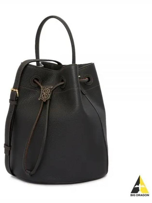 Small Grainy Leather TB Bucket Bag Black - BURBERRY - BALAAN 2