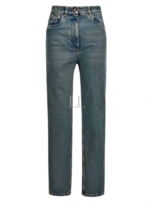 5 Pocket Denim Straight Jeans Medium Blue - PRADA - BALAAN 2