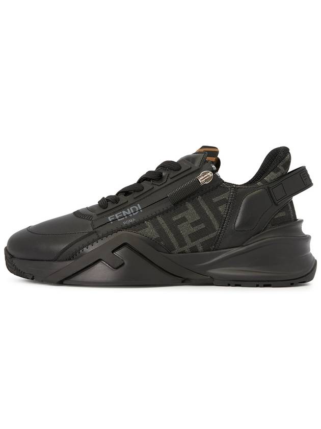 Flow FF Jacquard Leather Running Low Top Sneakers Black - FENDI - BALAAN 5