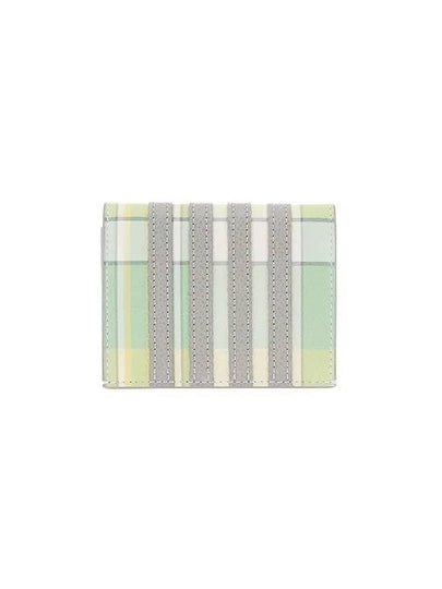 4 Bar Applique Stripe Double Card Holder Pastel Green - THOM BROWNE - BALAAN 2