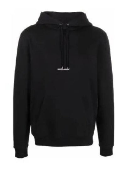 Men's Chest Small Logo Hoodie Black - SAINT LAURENT - BALAAN 2