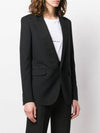 Women's Single Breasted Blazer Virgin Wool Jacket Black - SAINT LAURENT - BALAAN 4