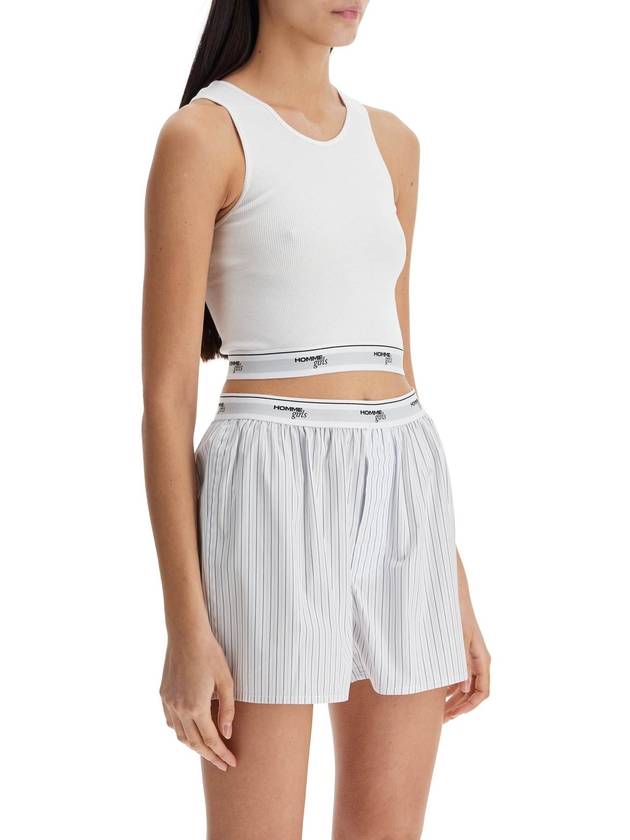 white cotton sleeveless crop top - HOMMEGIRLS - BALAAN 2