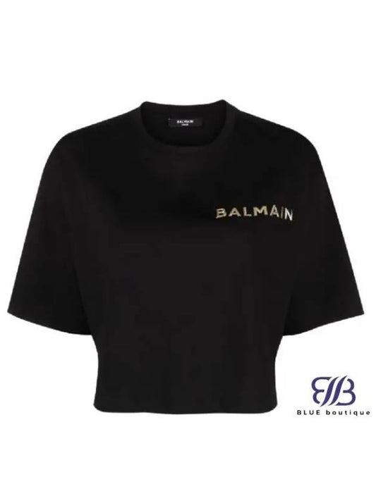Logo Crop T Shirt CF1EE020BC61 EAD Trendy - BALMAIN - BALAAN 1