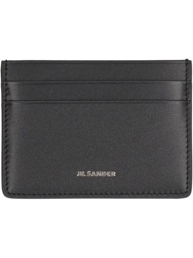 Logo Print Leather Card Wallet Black - JIL SANDER - BALAAN 3