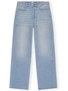 Overdyed Heavy Izey Straight Jeans Light Blue - GANNI - BALAAN 2