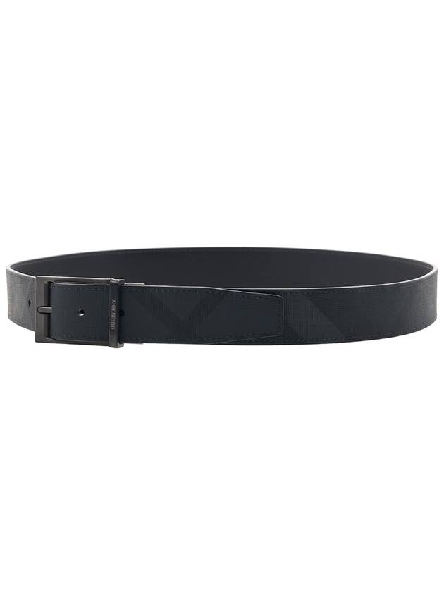 Plaid Motif Leather Belt Grey - BURBERRY - BALAAN 6