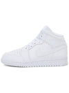 Kids Adult Sneakers Air Jordan 1 Mid Triple White 554725 130 - NIKE - BALAAN 7