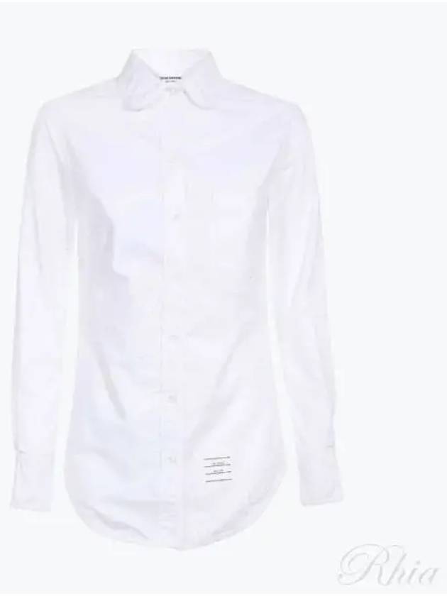 RWB Back Stripe Round Collar Classic Oxford Shirt White - THOM BROWNE - BALAAN 2