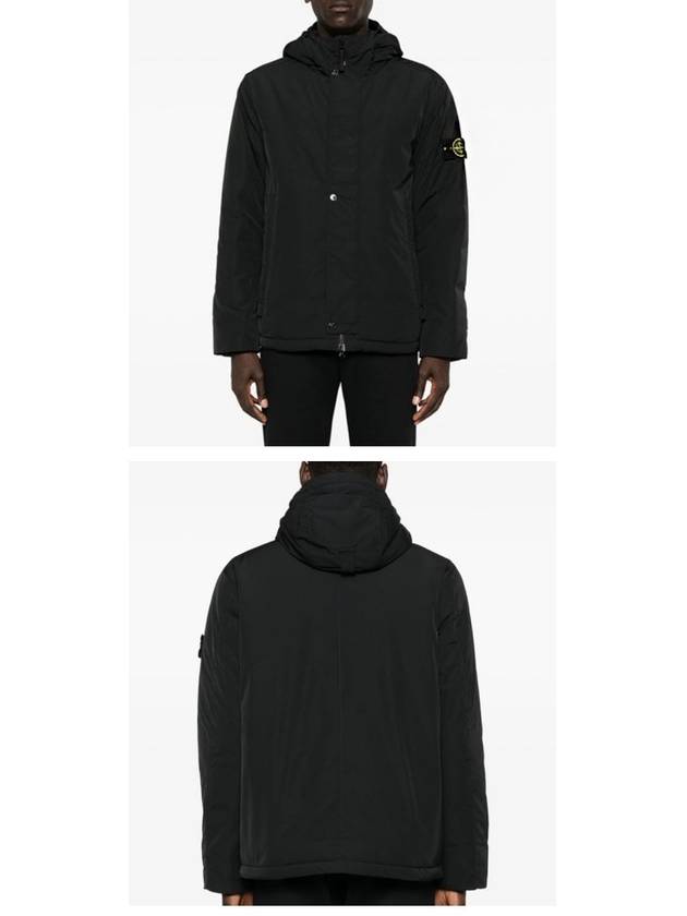 Techno Fabric Hooded Jacket Black - STONE ISLAND - BALAAN 6