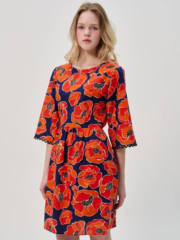 Tropical Flower Babydoll Dress_Orange - SORRY TOO MUCH LOVE - BALAAN 2