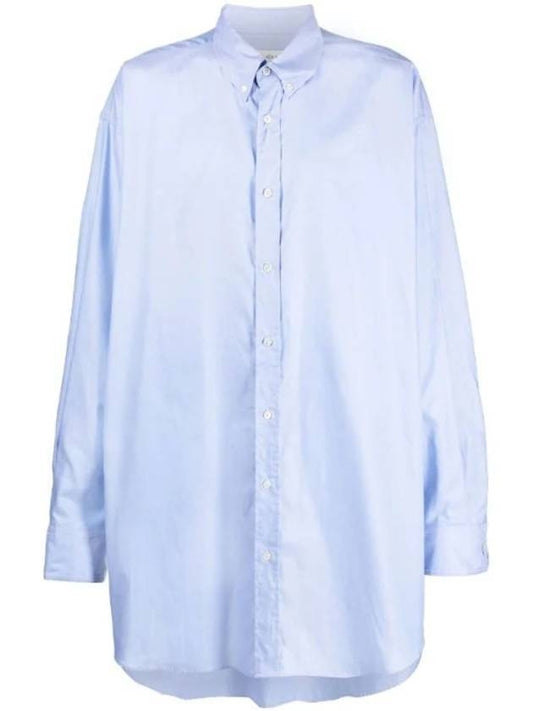 Oversized Fit Oxford Long Sleeve Shirt Blue - MAISON MARGIELA - BALAAN.