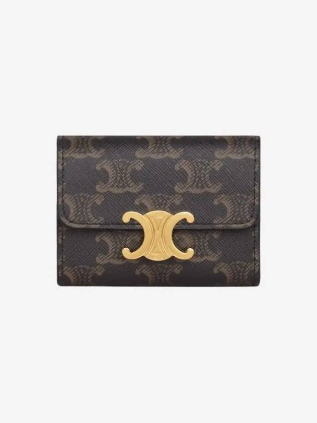 Triomphe Compact Coin Card Wallet Tan - CELINE - BALAAN 5