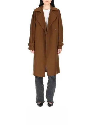 Women's Turbigo Wool Cashmere Single Coat Brown - MAX MARA - BALAAN 1