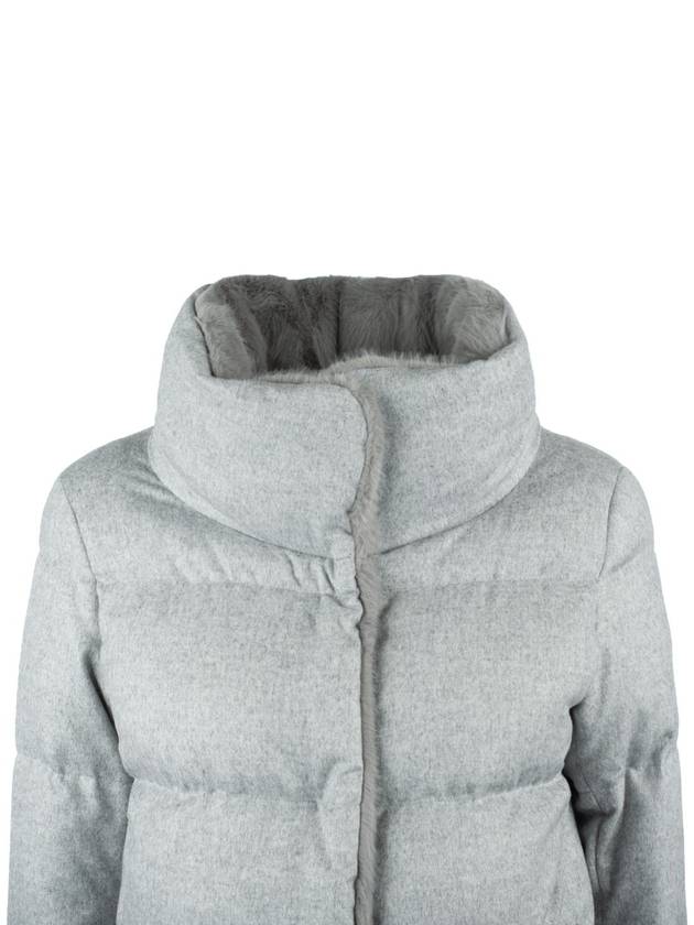 Herno Light Gray Silk And Cashmere Short Down Jacket - HERNO - BALAAN 3