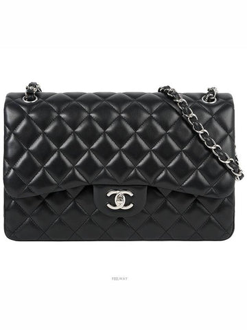 Classic large black silver lambskin 73982 - CHANEL - BALAAN 1