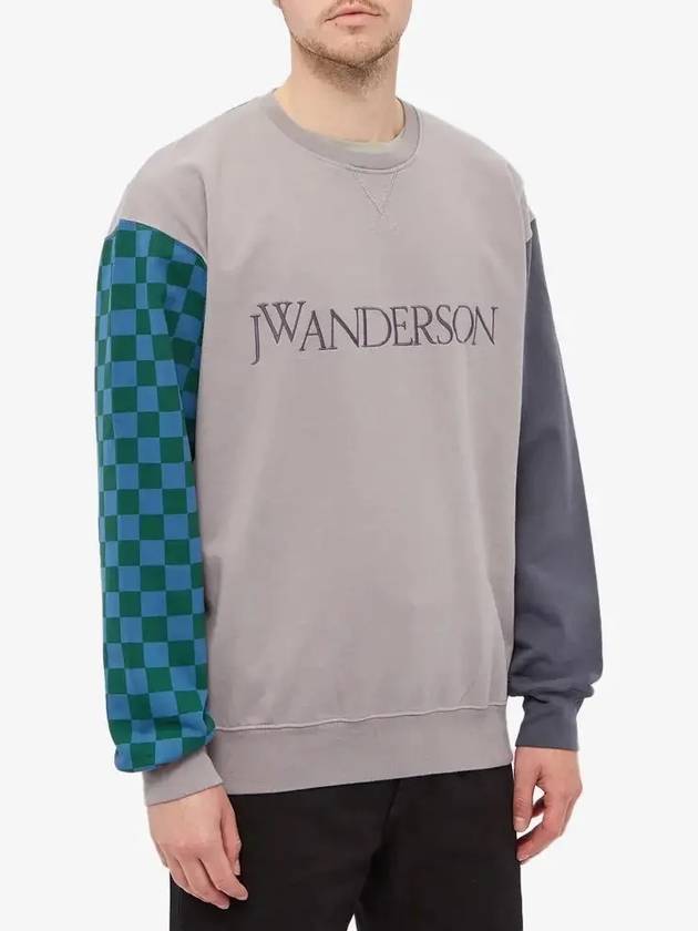 Color Block Logo Cotton Sweatshirt Grey - JW ANDERSON - BALAAN 4