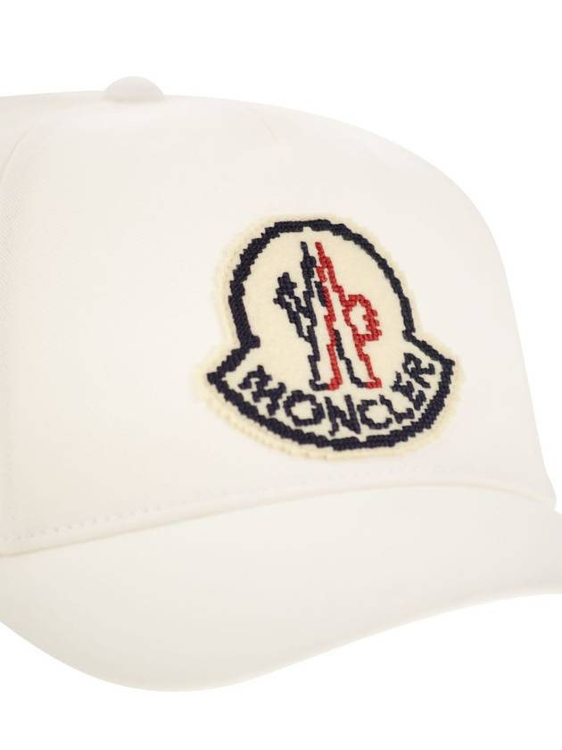 Logo Patch Ball Cap White - MONCLER - BALAAN 5