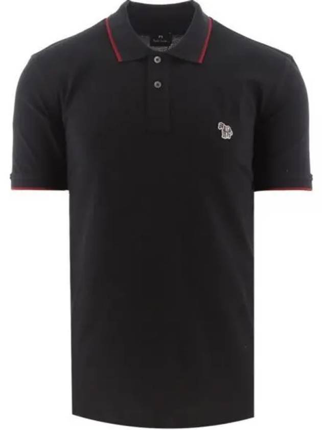 Regular Fit Zebra Wappen Short Sleeve PK Shirt Black - PAUL SMITH - BALAAN 2