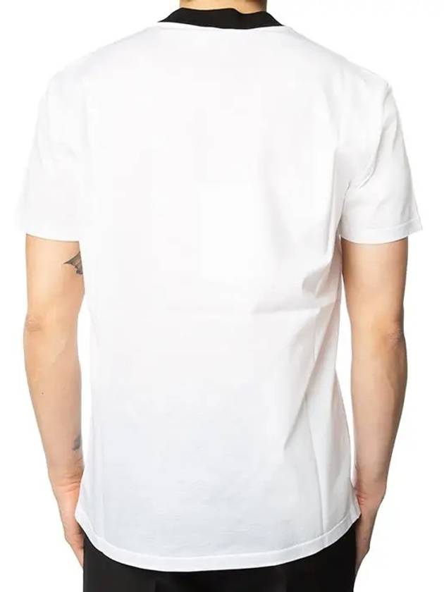 Embroiderd Logo V-neck Short Sleeve T-shirt White - ALEXANDER MCQUEEN - BALAAN 7