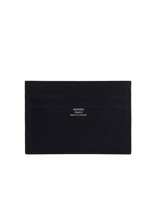 Citizen Twill Card Wallet Black W Engraving 4HL0064 - HERMES - BALAAN 1