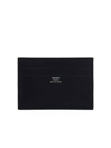 Citizen Twill Card Wallet Black W Engraving 4HL0064 - HERMES - BALAAN 1