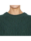 Cable Open Shoulder Long Sleeve Knit Top Green - GANNI - BALAAN 9