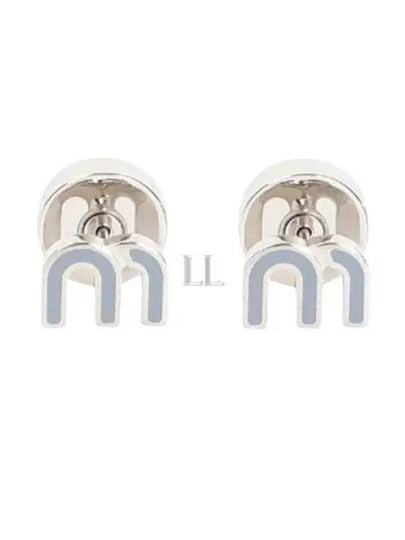 Enameled Metal Earrings Grey - MIU MIU - BALAAN 2