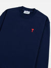 Small Heart Logo Sweatshirt Navy - AMI - BALAAN 4