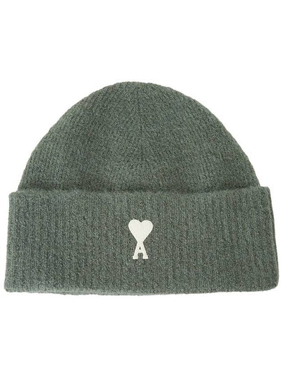 Logo Patch Knit Beanie Antique Clay - AMI - BALAAN 2