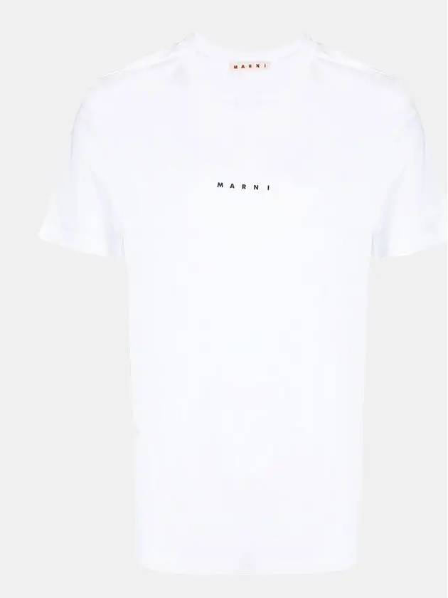 Classic Logo Print Cotton Short Sleeve T-Shirt White - MARNI - BALAAN 4