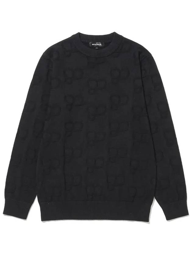 Men s viscose logo lettering jacquard knit BLACK - 20THHOLE - BALAAN 10