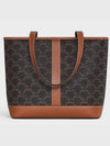 Triomphe Canvas Calfskin Tote Bag Brown Black - CELINE - BALAAN 5