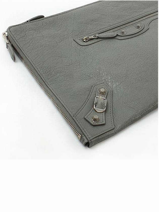 Women's Classic City Clutch Bag Light Gray - BALENCIAGA - BALAAN.