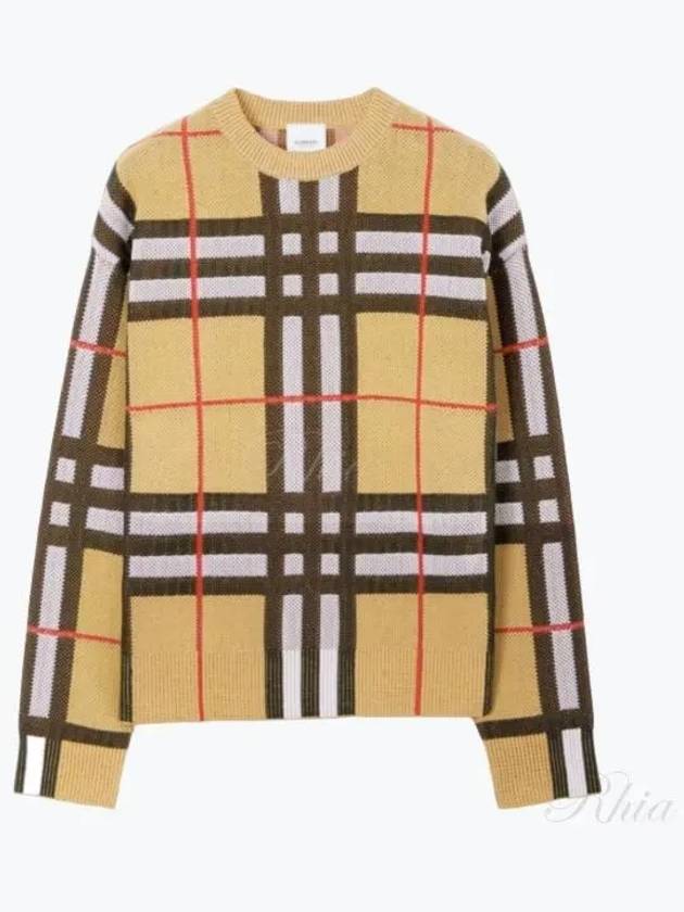 Vintage Check Crew Neck Knit Top Archive Beige - BURBERRY - BALAAN 2