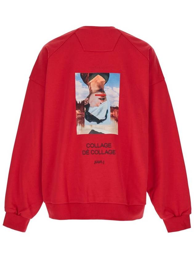 Red Oversized Sweatshirt With Graphic Print In Cotton Man - JUUN.J - BALAAN 2