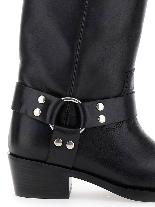 'Roxy' Black Western Style Ankle Boots In Leather Woman - PARIS TEXAS - BALAAN 4