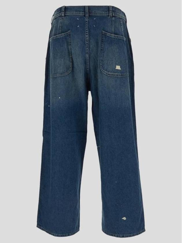 Distressed Denim Cotton Straight Jeans Blue - MAISON MARGIELA - BALAAN 3