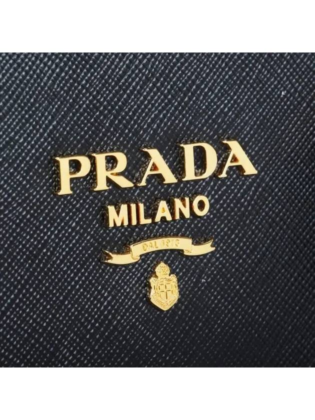 Triangle Logo Saffiano Tote Bag Black - PRADA - BALAAN 8