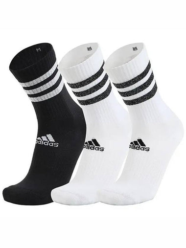 Glam 3 Stripes Cushioned Crew Socks 3 Pack Set - ADIDAS - BALAAN 1