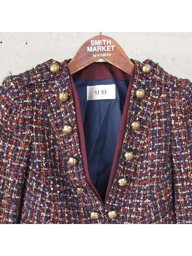 Wool blend tweed gold button women s jacket - SYSTEM - BALAAN 2