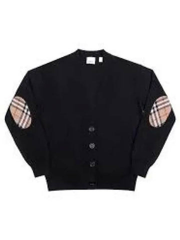 Dornoch Check Patch Wool Cardigan Navy - BURBERRY - BALAAN 1