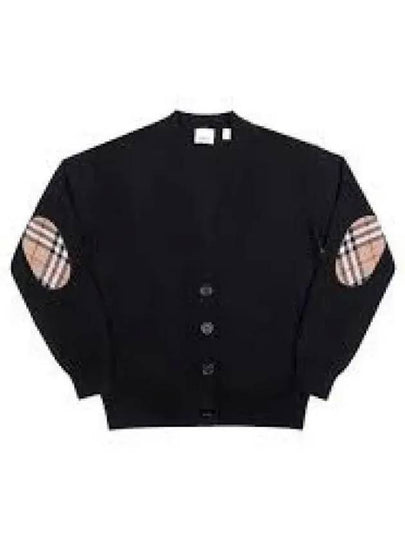 Dornoch Check Patch Wool Cardigan Navy - BURBERRY - BALAAN 2