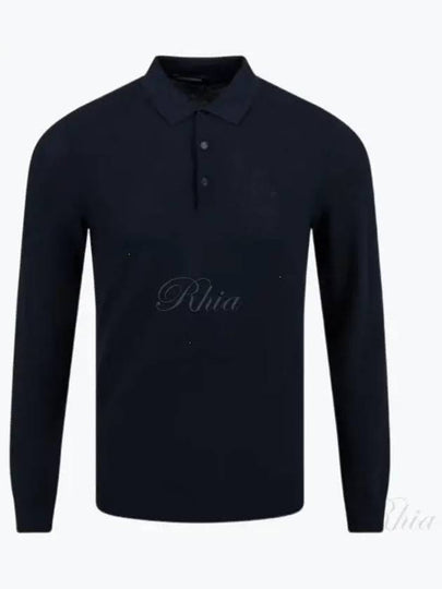 Rowan Mesh Polo Knit Top Navy - J.LINDEBERG - BALAAN 2