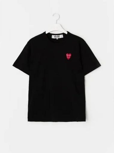 Unisex Double Red Heart Waffen T Shirt Black Domestic Product GM0024040882854 - COMME DES GARCONS PLAY - BALAAN 1